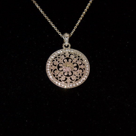 14kt Gold Dipped Topaz Detailed Pave Necklace - Picture 2 of 6